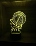 Lámpara LED Balón Baloncesto 3D con Aro