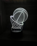Lámpara LED Balón Baloncesto 3D con Aro