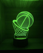 Lámpara LED Balón Baloncesto 3D con Aro
