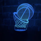 Lámpara LED Balón Baloncesto 3D con Aro