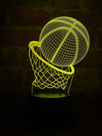 Lámpara LED Balón Baloncesto 3D con Aro