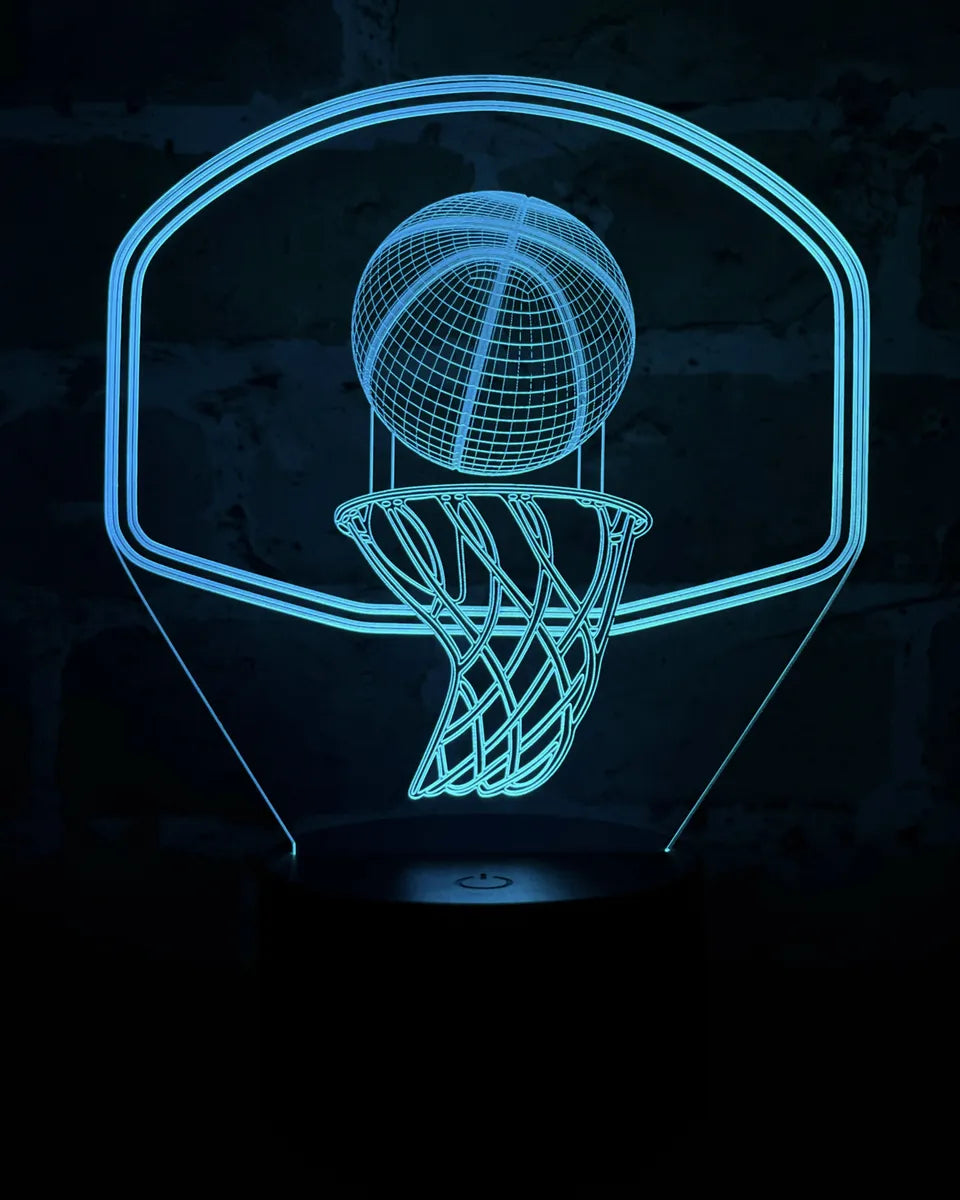 Lámpara LED Balón Baloncesto 3D con Tablero