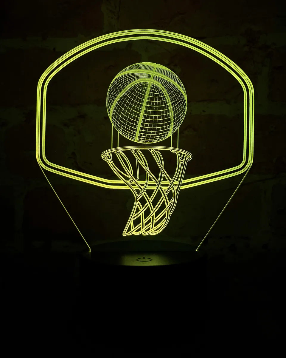 Lámpara LED Balón Baloncesto 3D con Tablero