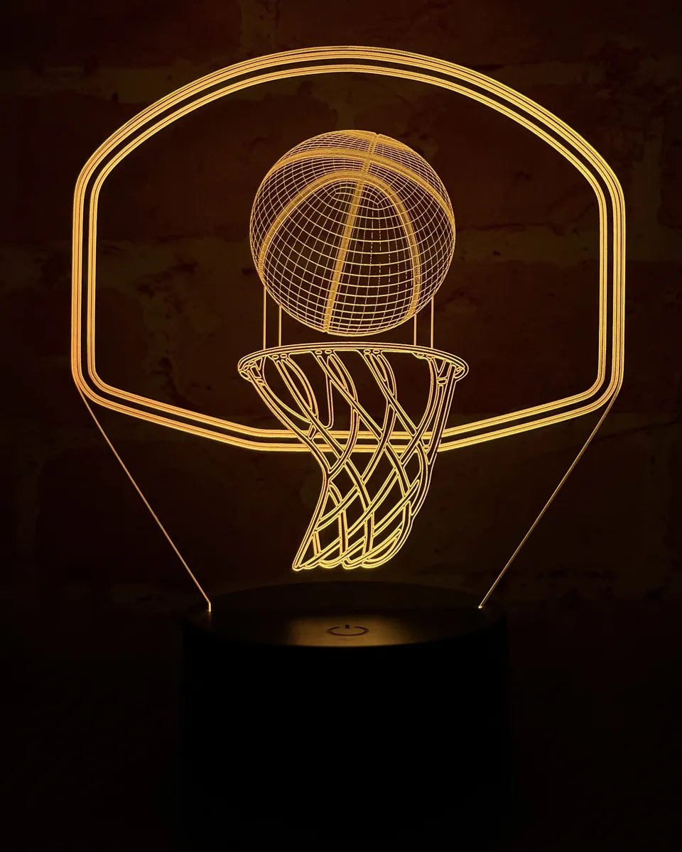 Lámpara LED Balón Baloncesto 3D con Tablero