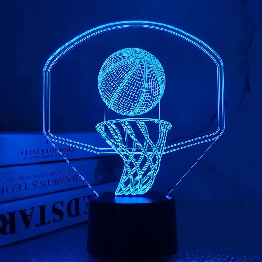 Lámpara LED Balón Baloncesto 3D con Tablero