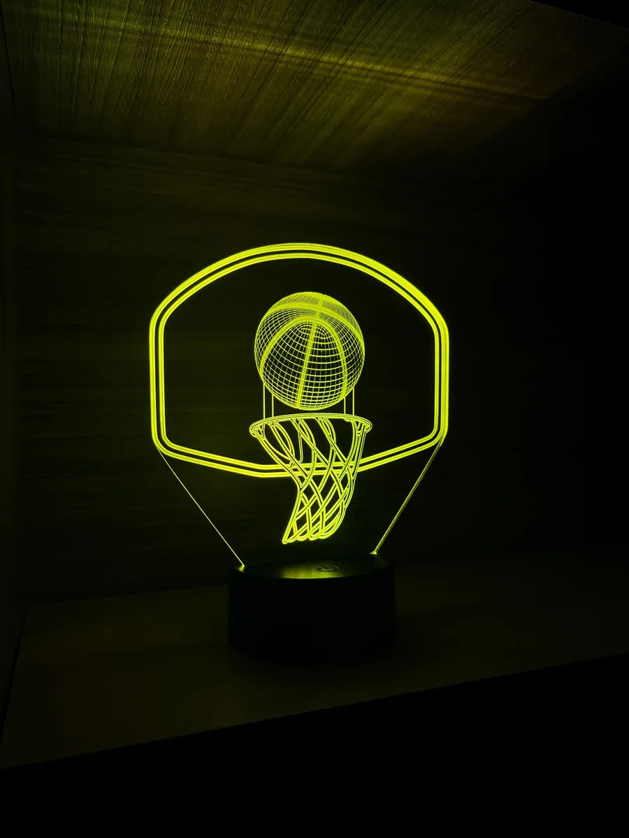 Lámpara LED Balón Baloncesto 3D con Tablero