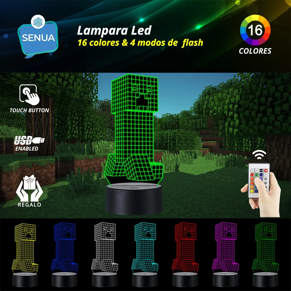 Lámpara LED Creeper 3D