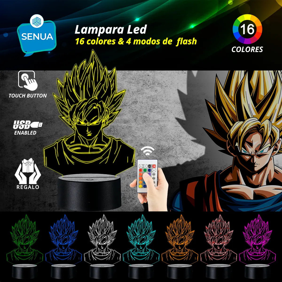 Lámpara LED Dragon Ball Z Goku