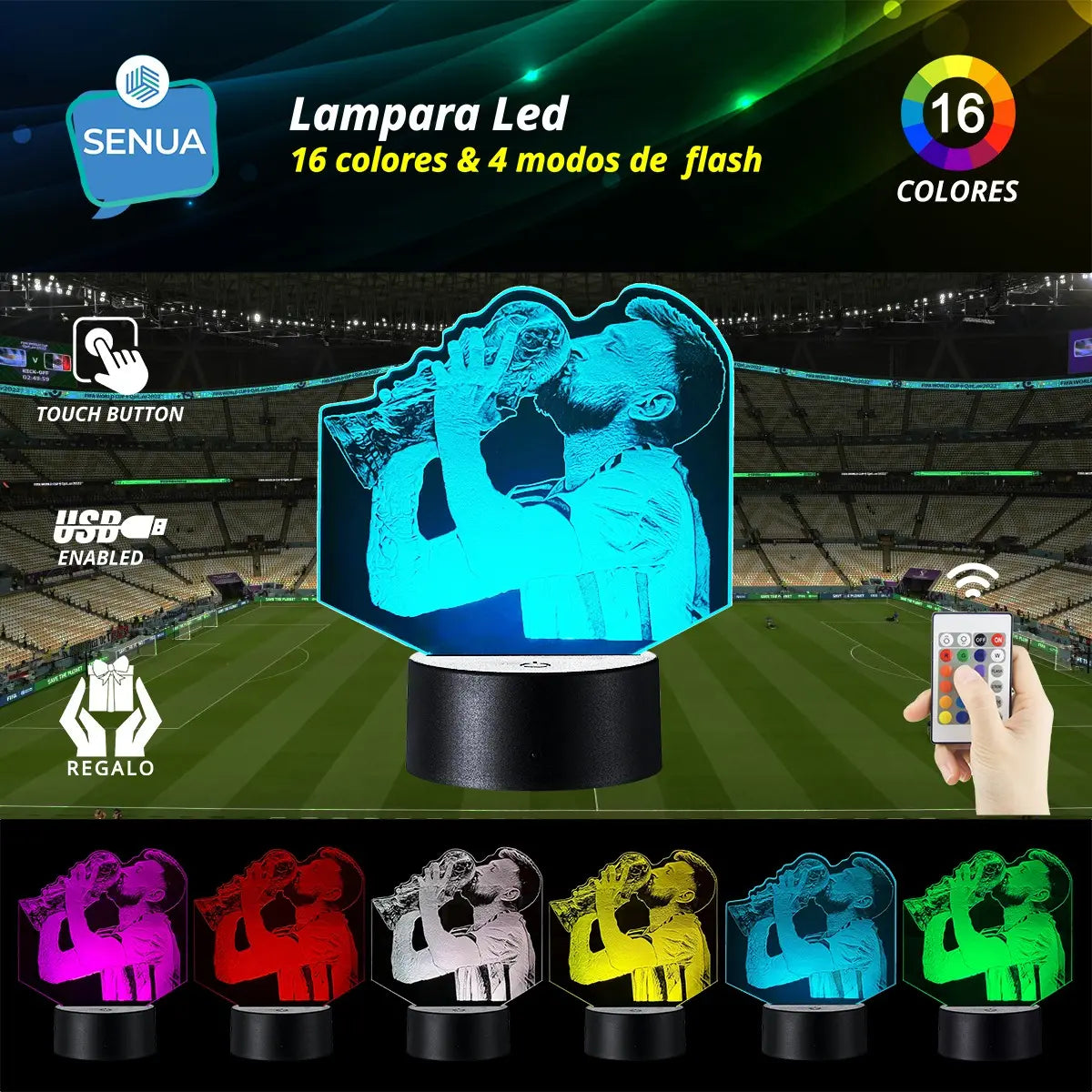 Lámpara LED Messi (copa del mundo)