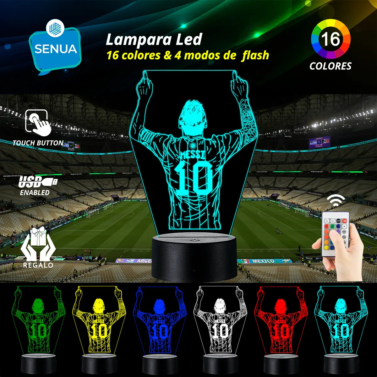 Lámpara LED Messi (manos arriba)