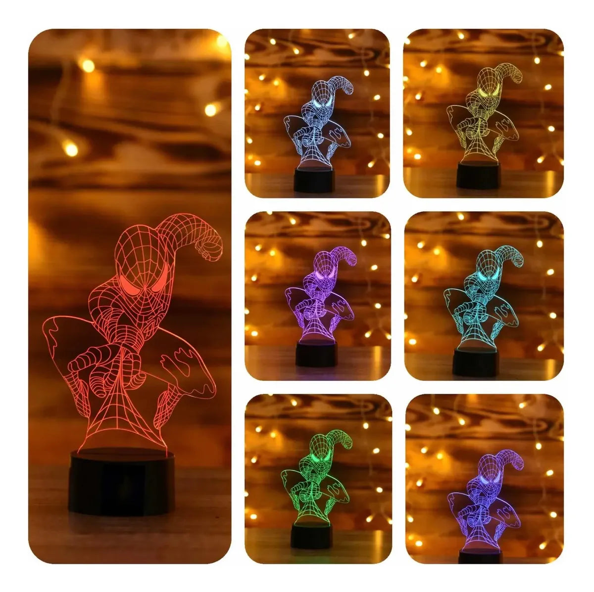 Lámpara LED Spiderman 3D (Modelo 1)