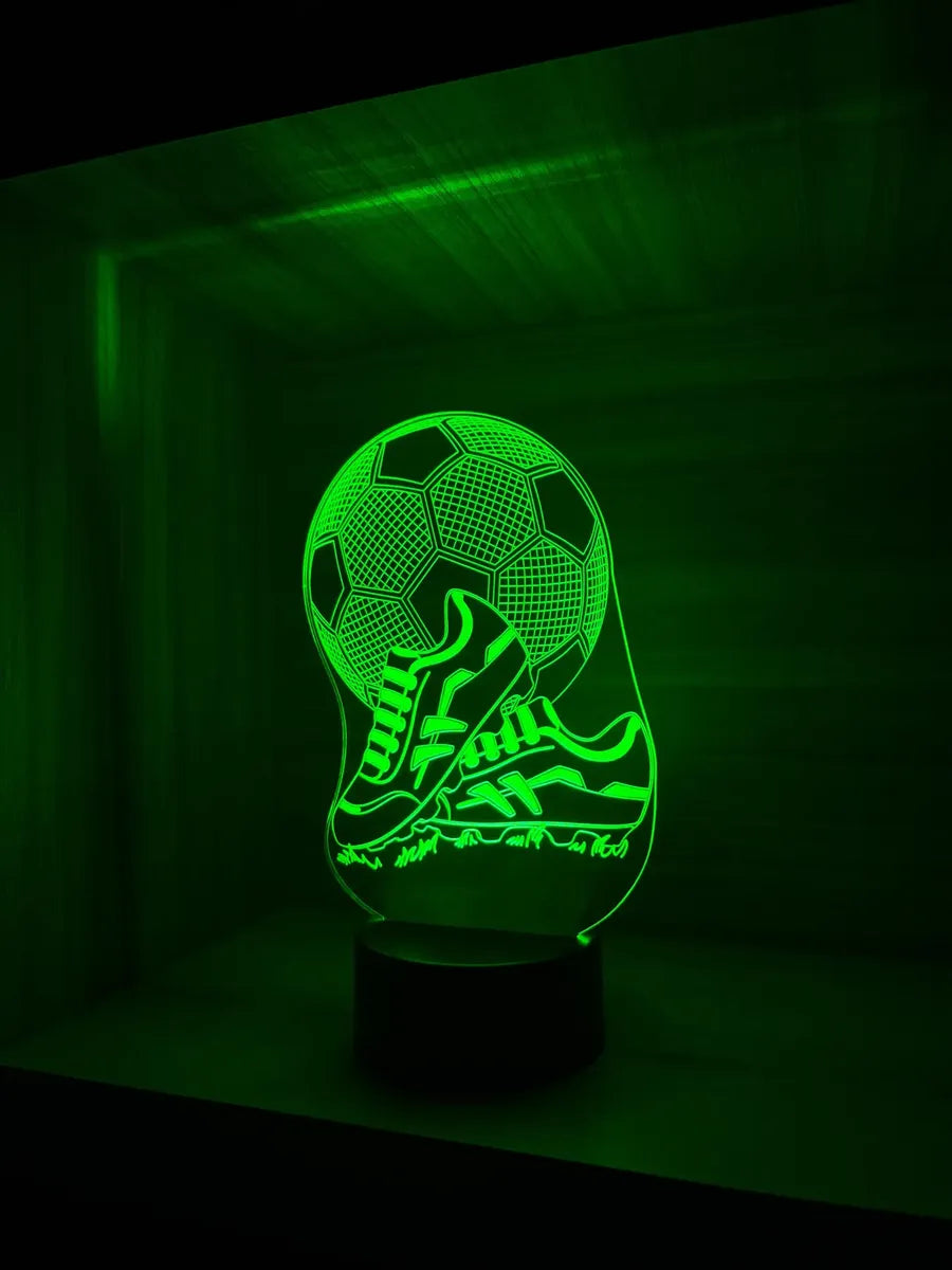 Lámpara LED Balón Futbol 3D con Guayos