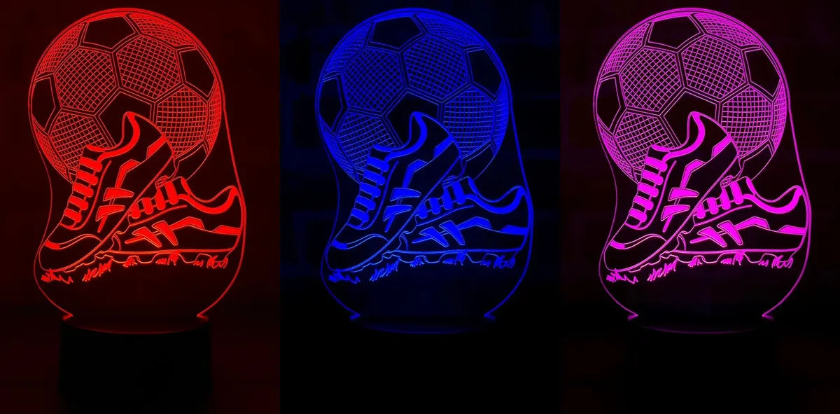 Lámpara LED Balón Futbol 3D con Guayos
