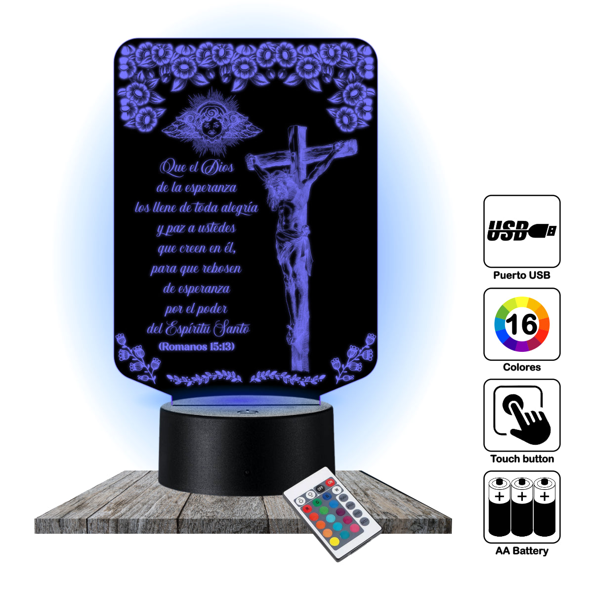 Lámpara LED con Dedicatoria - Salmos y Proverbios