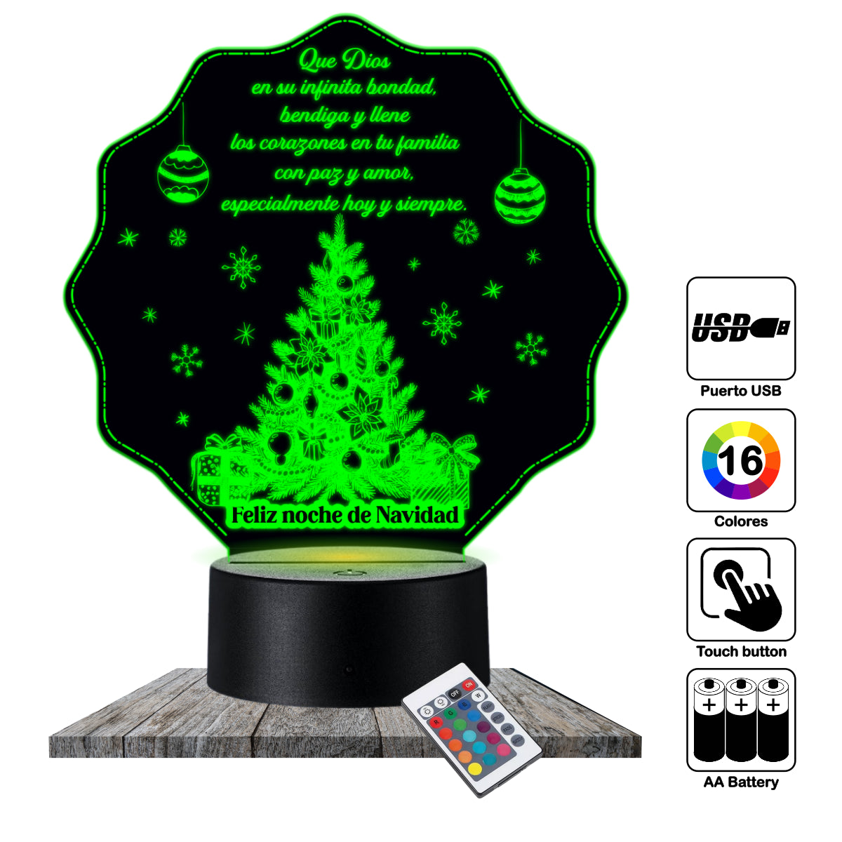 Lámpara LED con Dedicatoria - Navidad