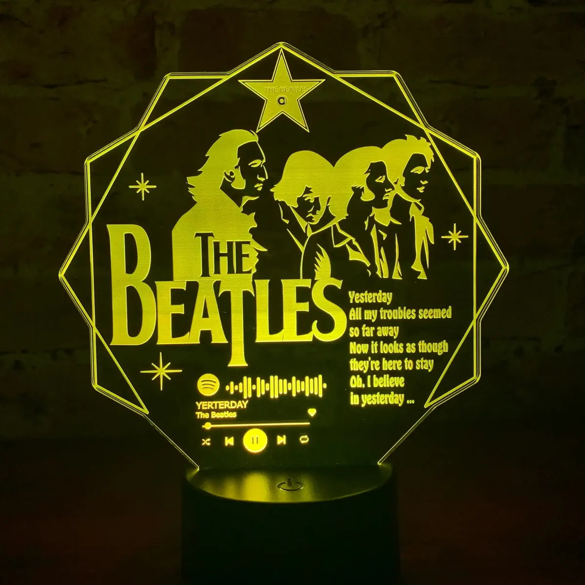 Lámpara LED Dedicatoria The Beatles “Yesterday”