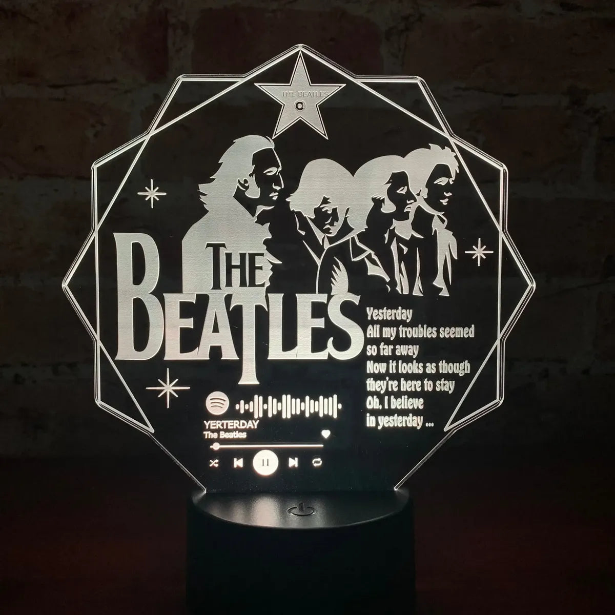 Lámpara LED Dedicatoria The Beatles “Yesterday”