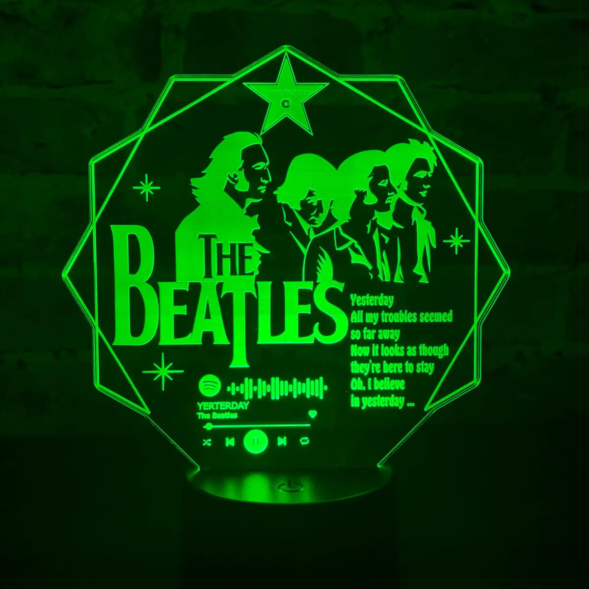 Lámpara LED Dedicatoria The Beatles “Yesterday”