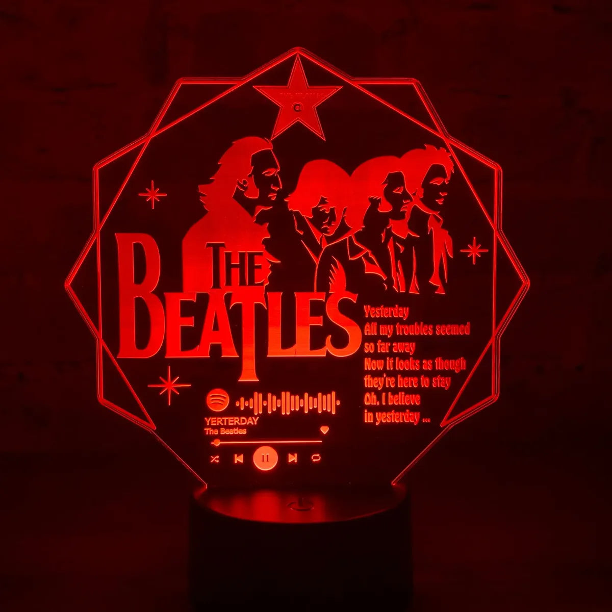 Lámpara LED Dedicatoria The Beatles “Yesterday”