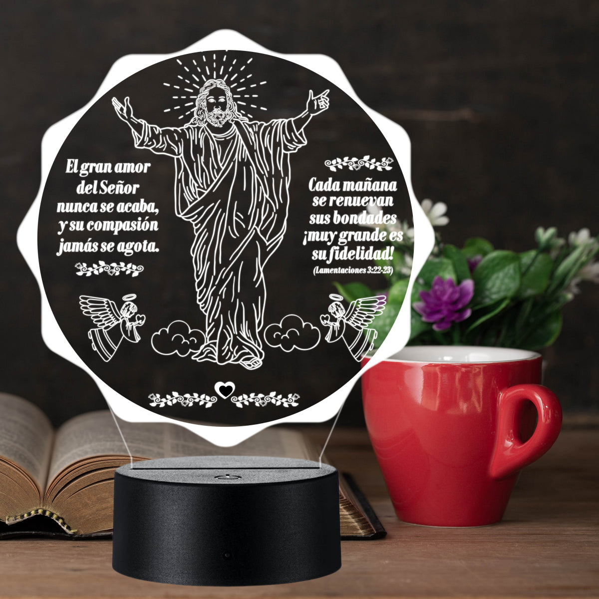 Lámpara LED con Dedicatoria - Salmos y Proverbios