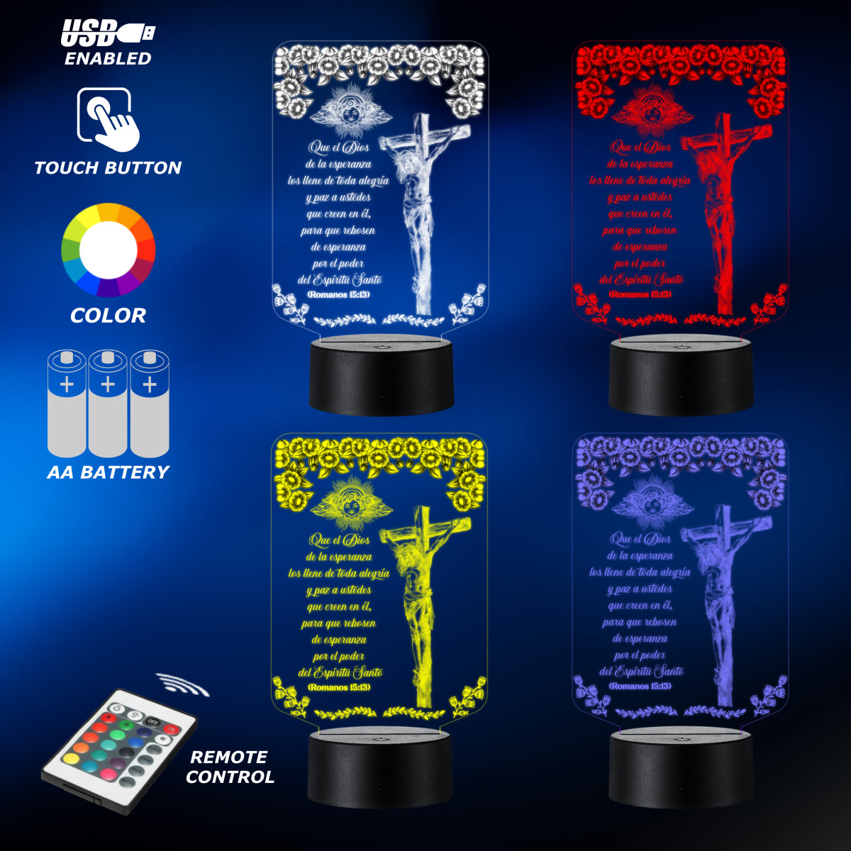 Lámpara LED con Dedicatoria - Salmos y Proverbios
