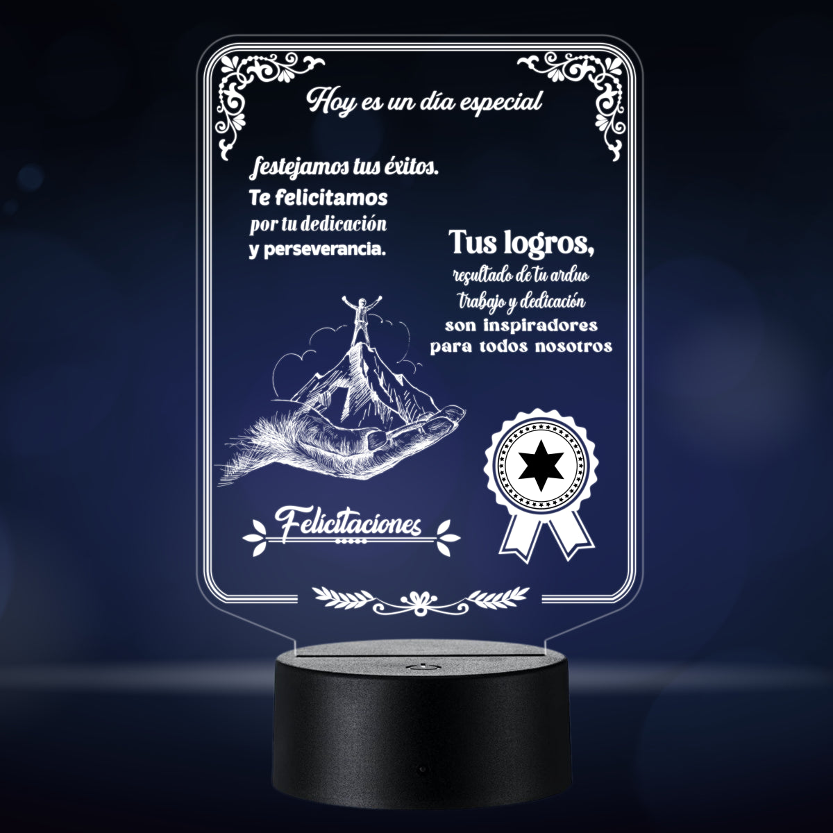 Lámpara LED con Dedicatoria - Felicitaciones