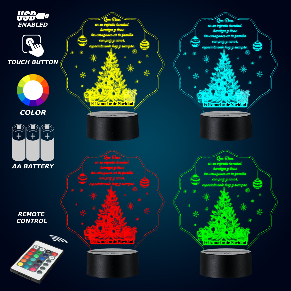 Lámpara LED con Dedicatoria - Navidad
