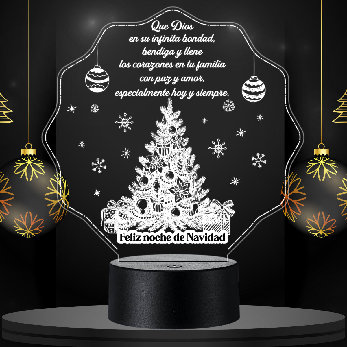 Lámpara LED con Dedicatoria - Navidad