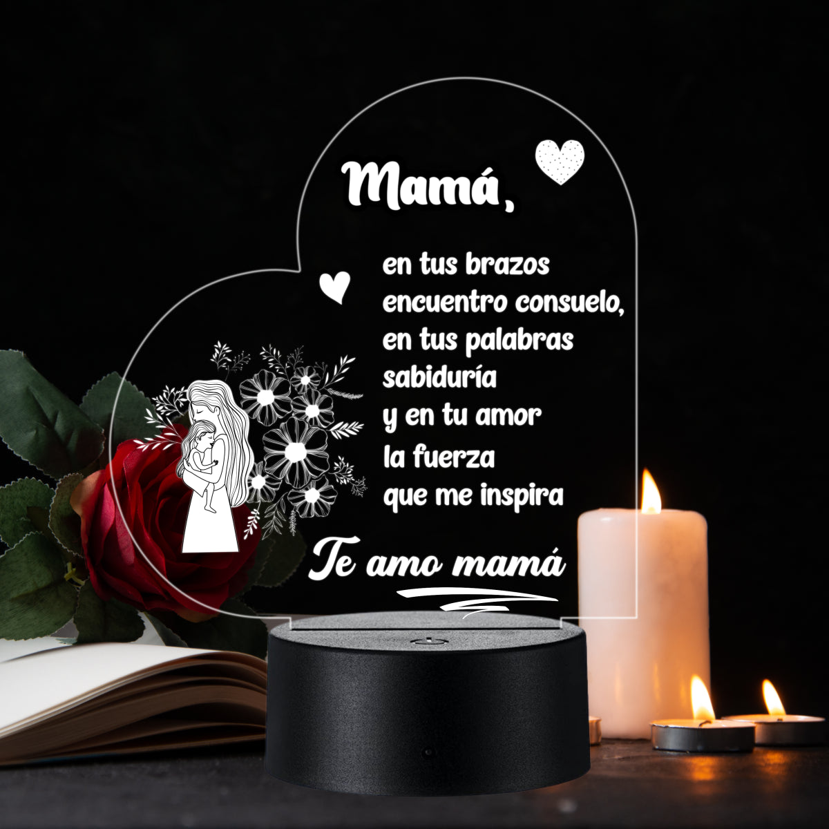 Lámpara LED con Dedicatoria - Mamá