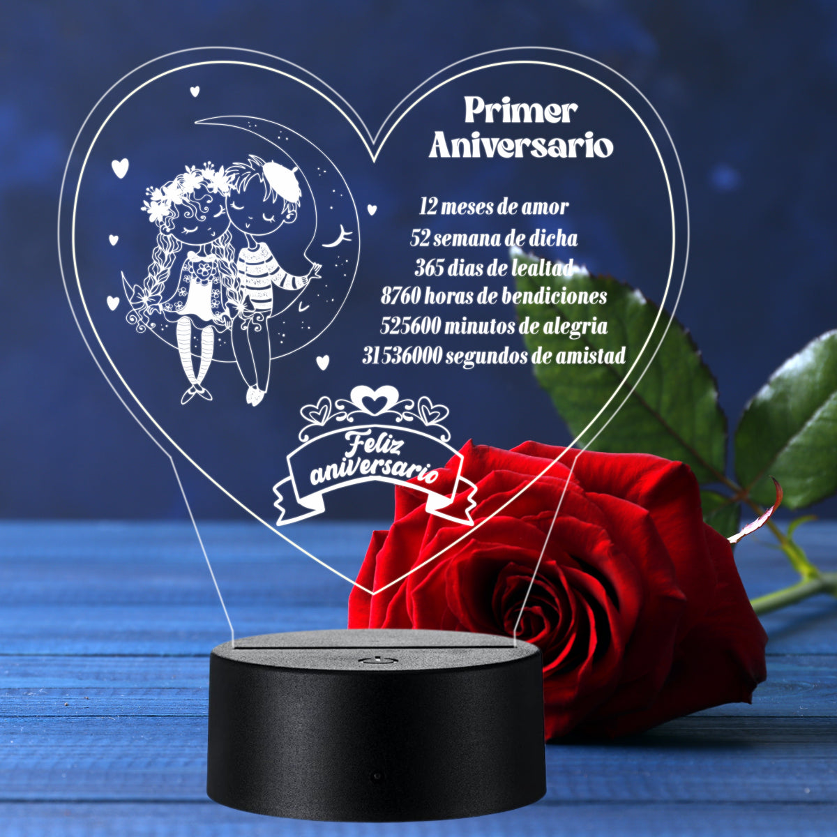Lámpara LED con Dedicatoria - Aniversario