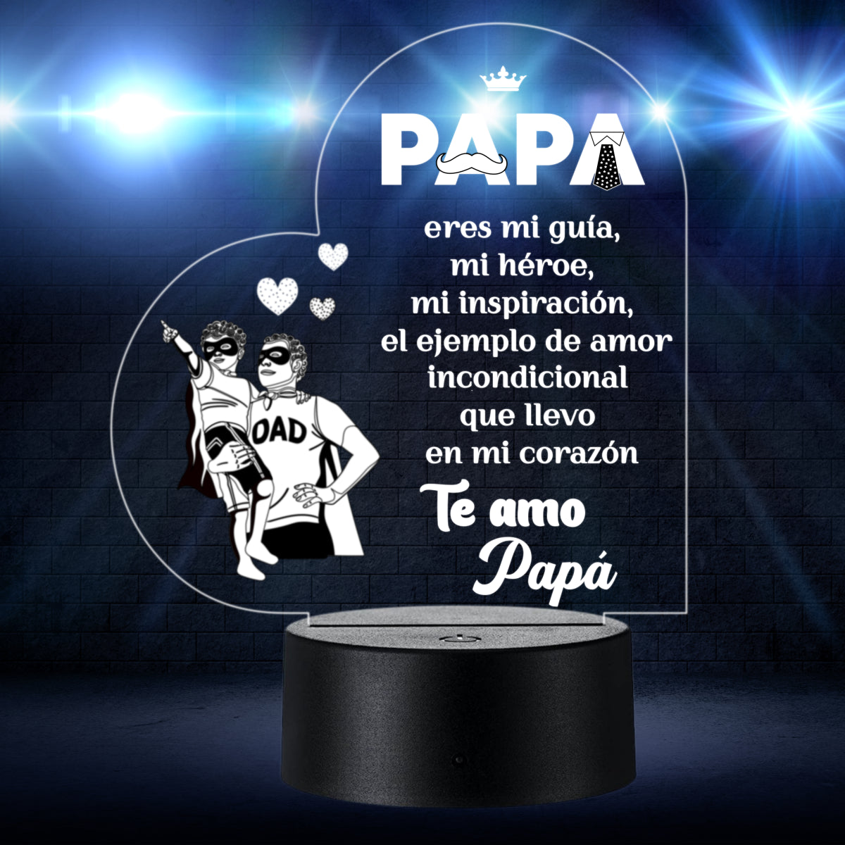 Lámpara LED con Dedicatoria - Papá