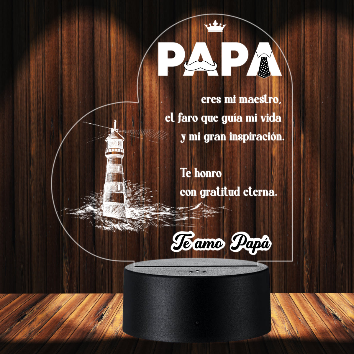 Lámpara LED con Dedicatoria - Papá