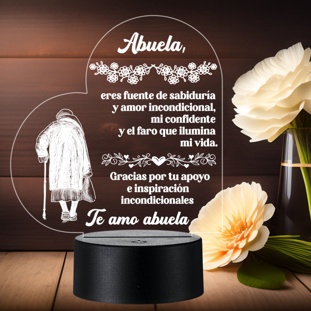 Lámpara LED con Dedicatoria - Abuelo(a)