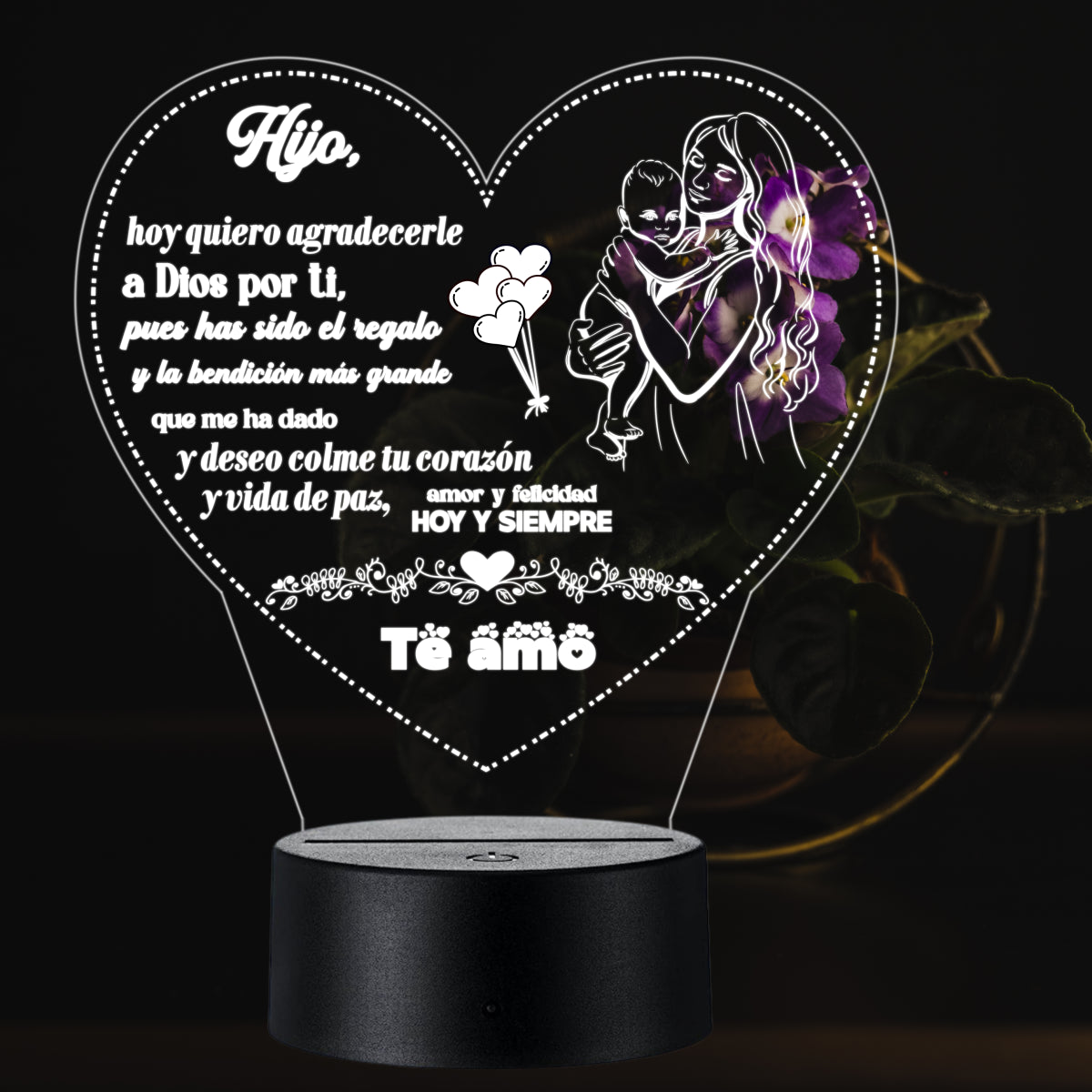 Lámpara LED con Dedicatoria - Hijo(a) Colección 1
