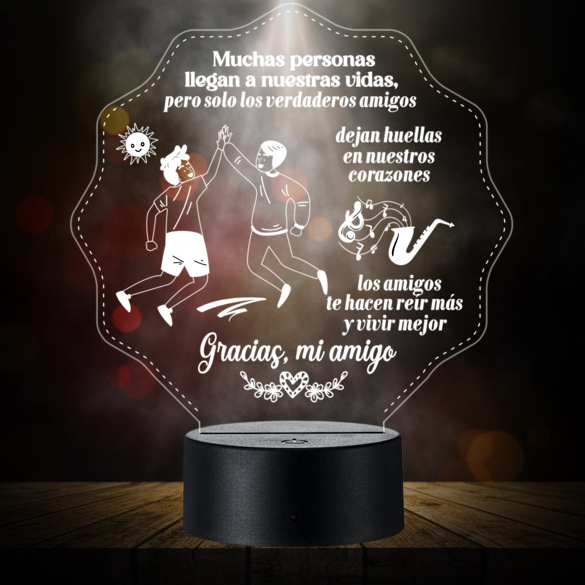 Lámpara LED con Dedicatoria - Amistad
