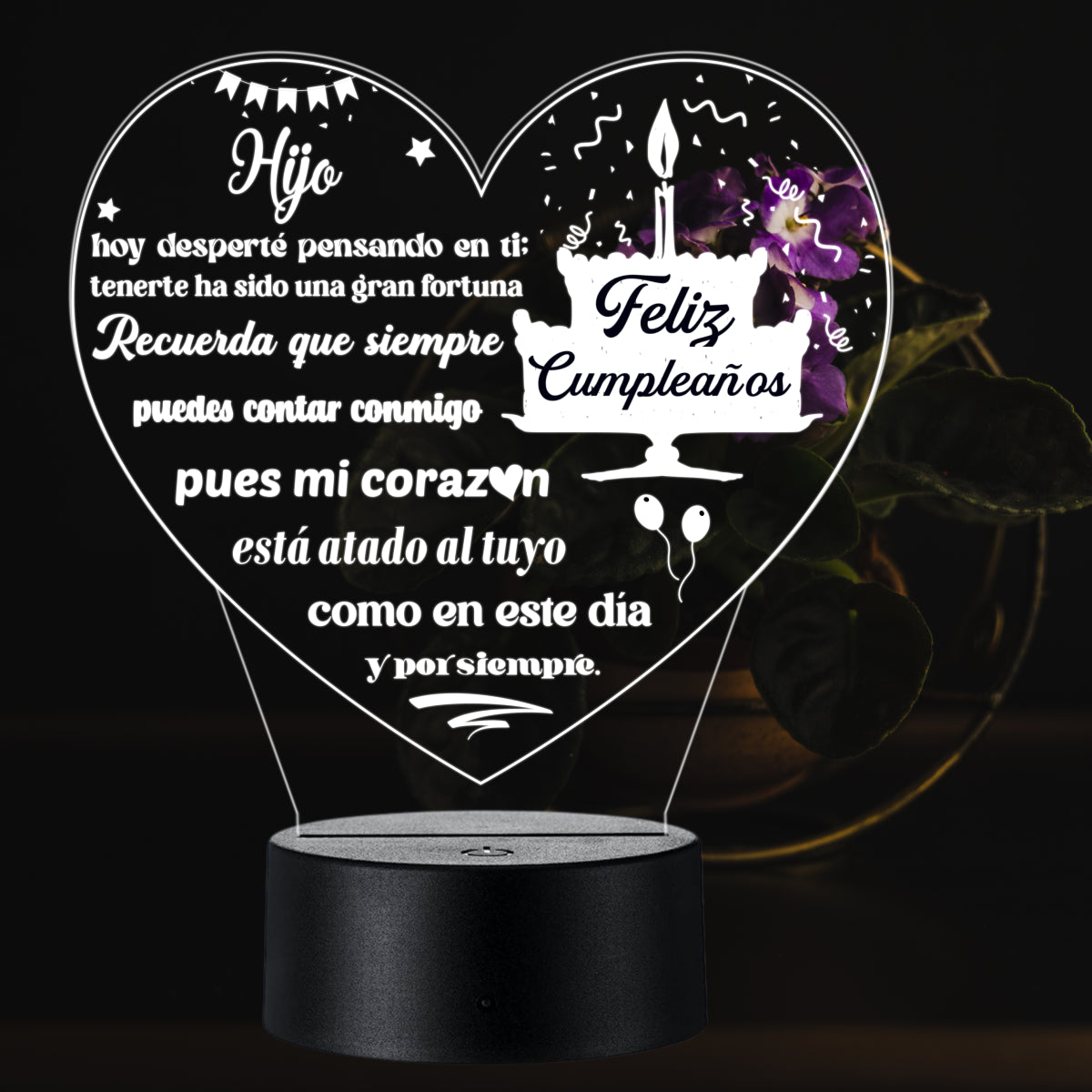 Lámpara LED con Dedicatoria - Cumpleaños