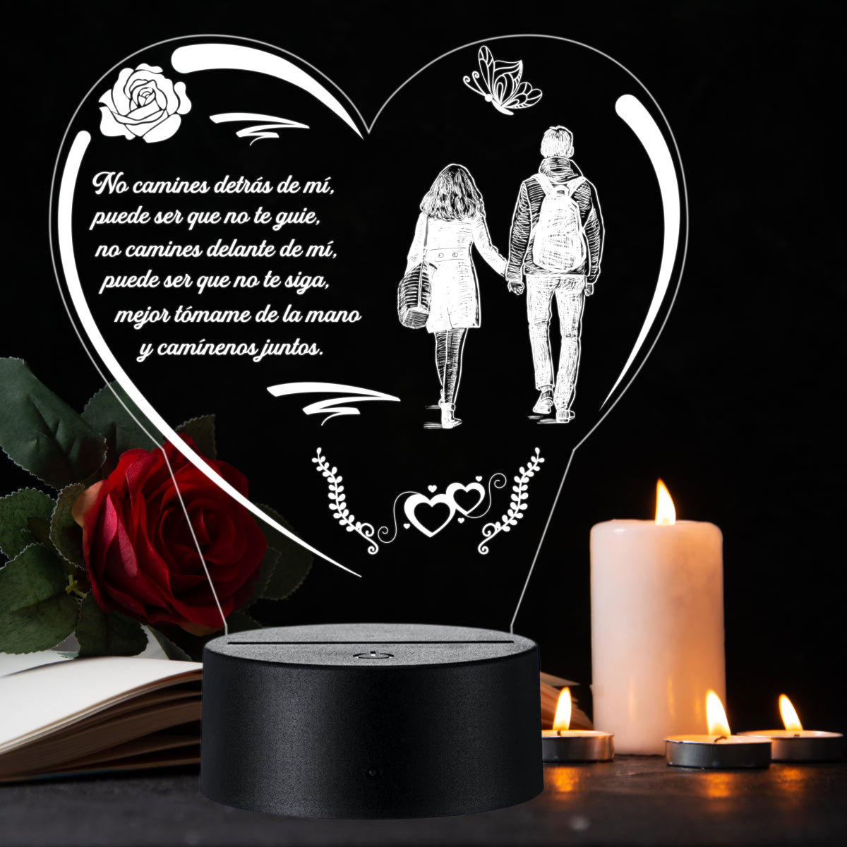 Lámpara LED con Dedicatoria - San Valentin