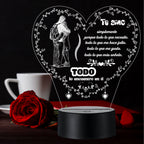 Lámpara LED con Dedicatoria - San Valentin
