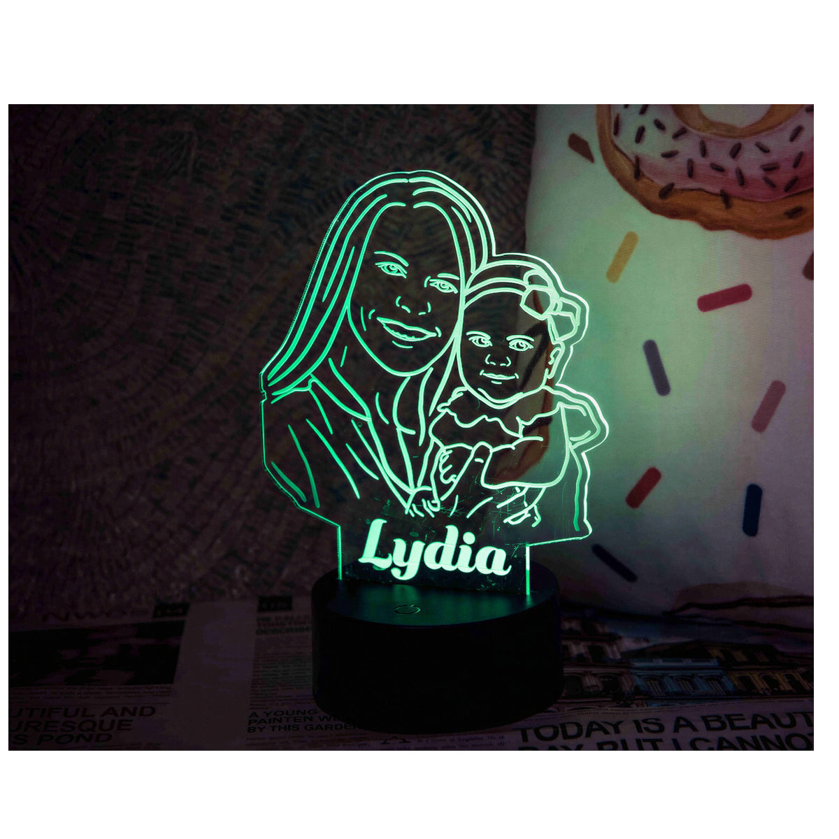 Lámpara LED Personalizada (Estilo a Trazos)