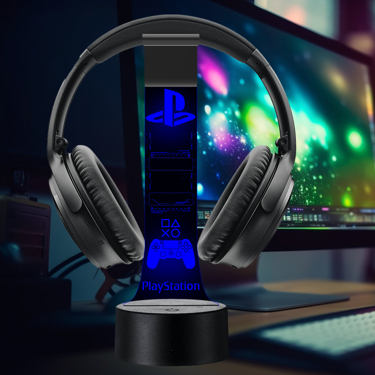Lámpara soporte audifonos gamer Modelo Play Station