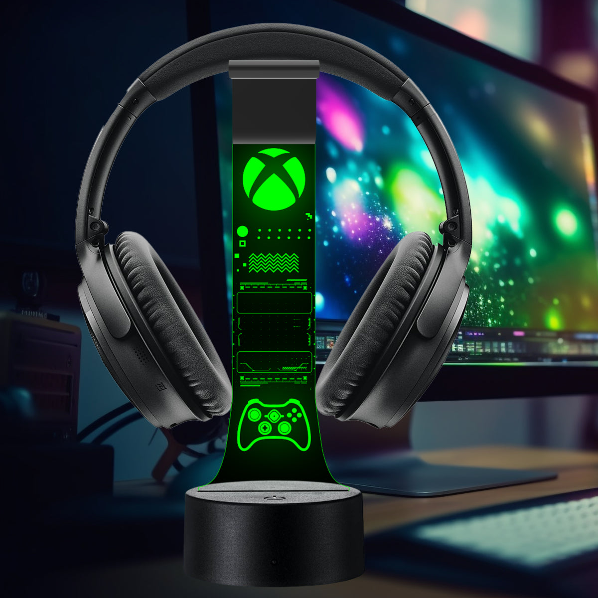 Lámpara soporte audifonos gamer Modelo Xbox