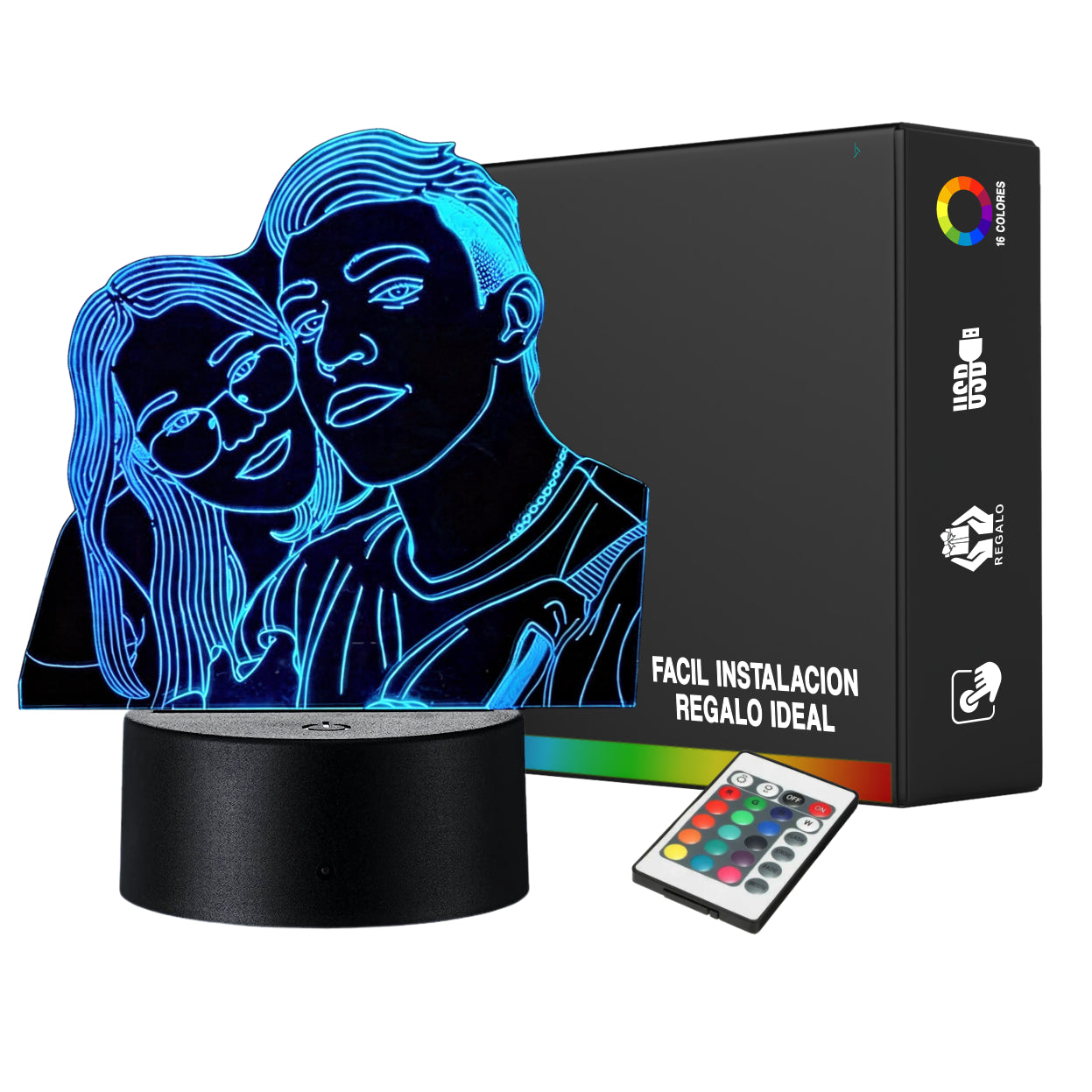 Lámpara LED Personalizada (Estilo a Trazos)