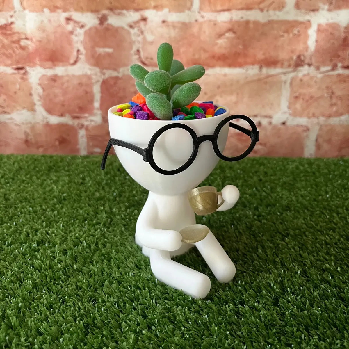 Matera Decorativa Tomando café